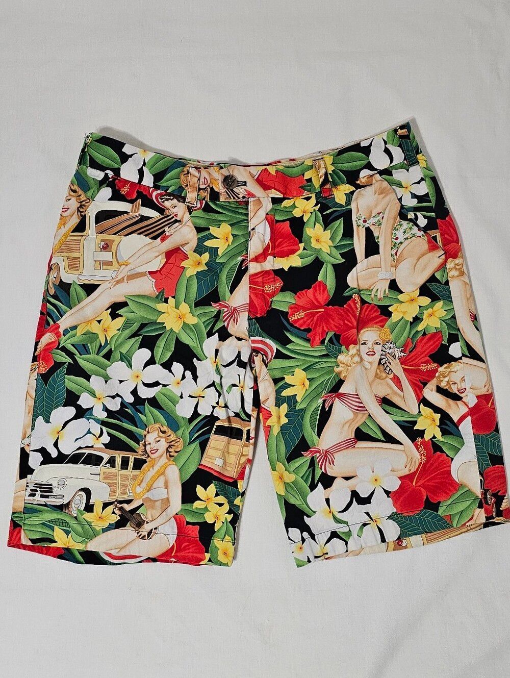 Loudmouth Golf Hawaiian Pin Up Print Shorts Men’s 34